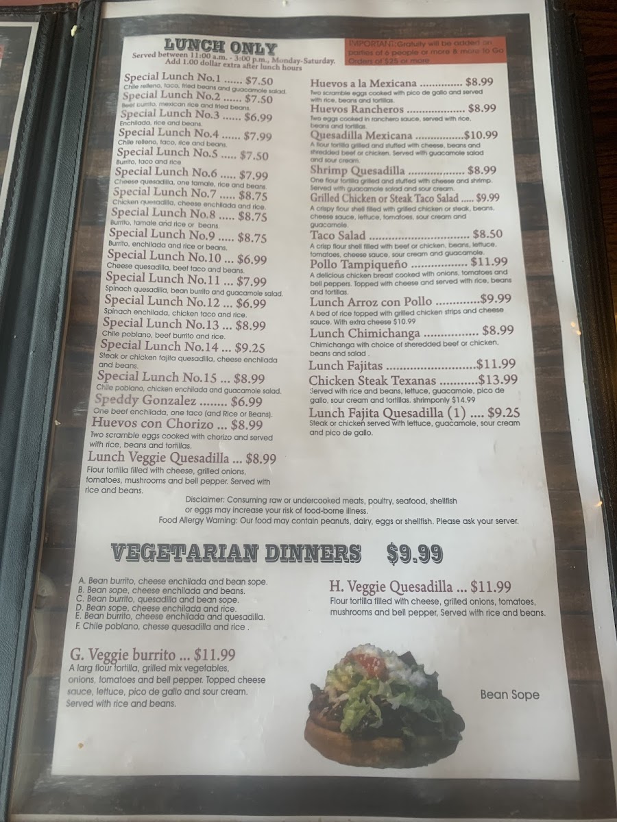 Menu El Mezcal Mexican Restaurant - Bartlett-10